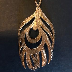 KENDRA SCOTT PEACOCK FEATHER EME NECKLACE~RARE